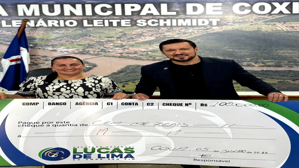 Vereadora Lourdes da Silva e deputado Lucas de lima entregam emenda ao Hospital de Coxim